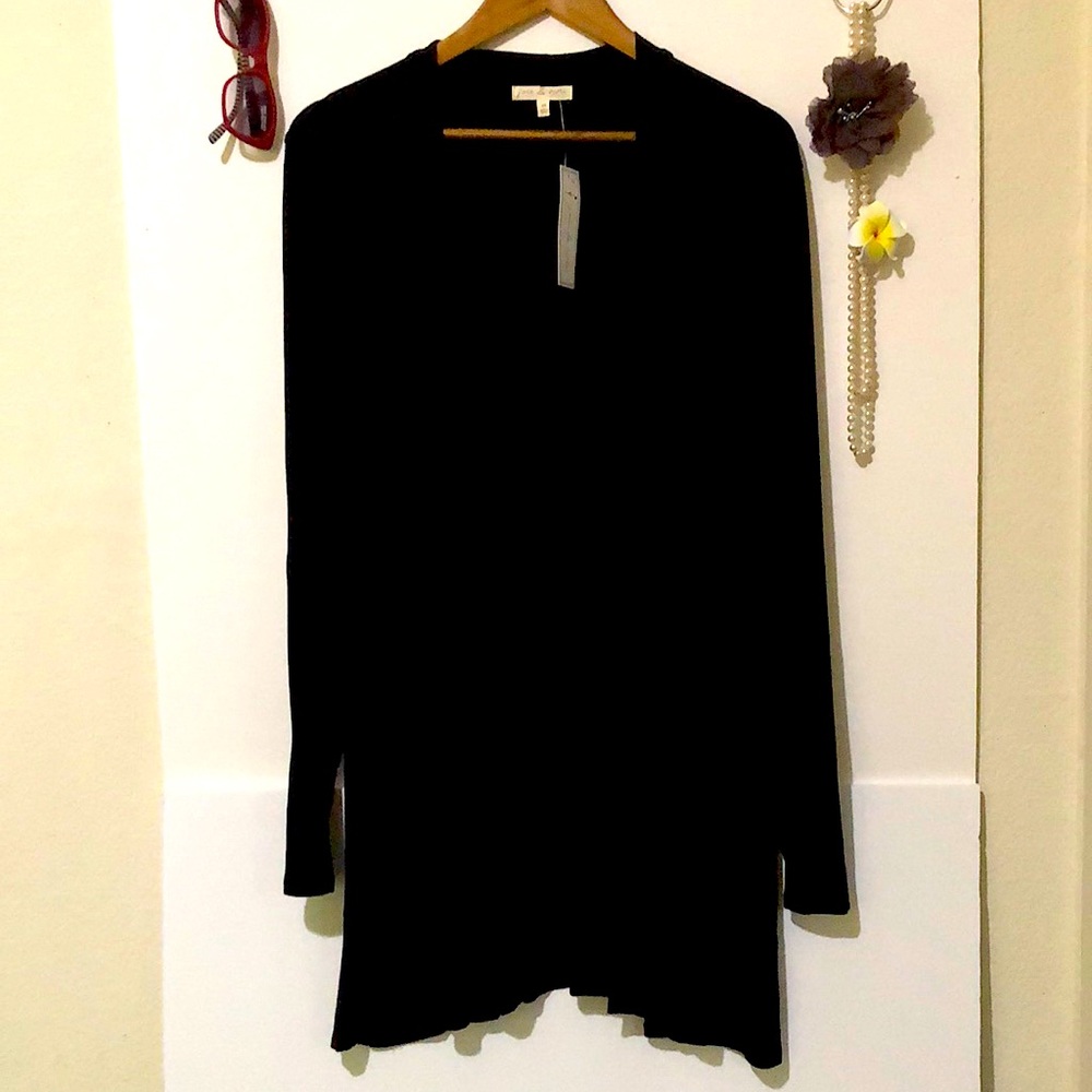 Joei de Riore Black Light Cardigan Sweater Casual Cover Pockets  Size 2X